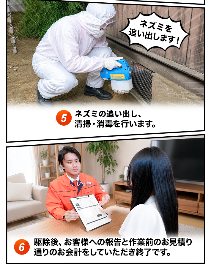 ネズミを追い出し～お会計のイメージ