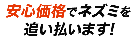 ポイント02:安心価格でネズミを追い払います！